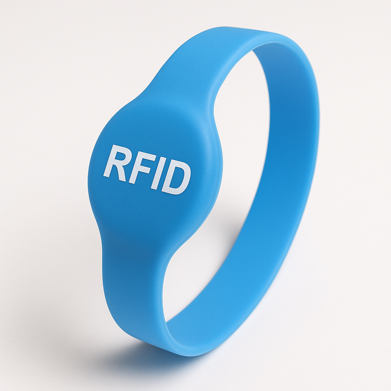 блакитні RFID силіконові браслети з логотипом