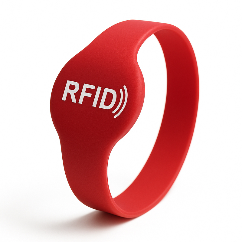 червоні RFID силіконові браслети з логотипом