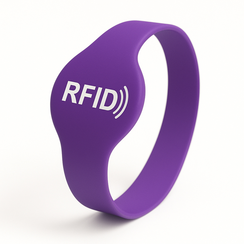 фіолетові RFID силіконові браслети з логотипом