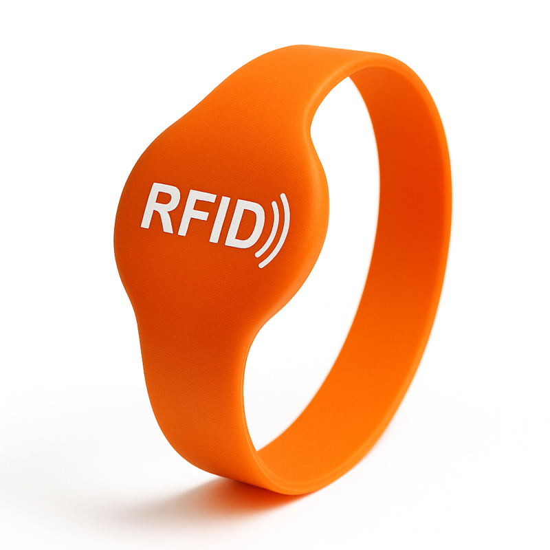 помаранчеві RFID силіконові браслети з логотипом