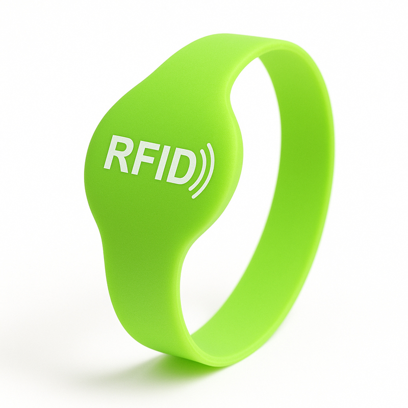 салатові RFID силіконові браслети з логотипом