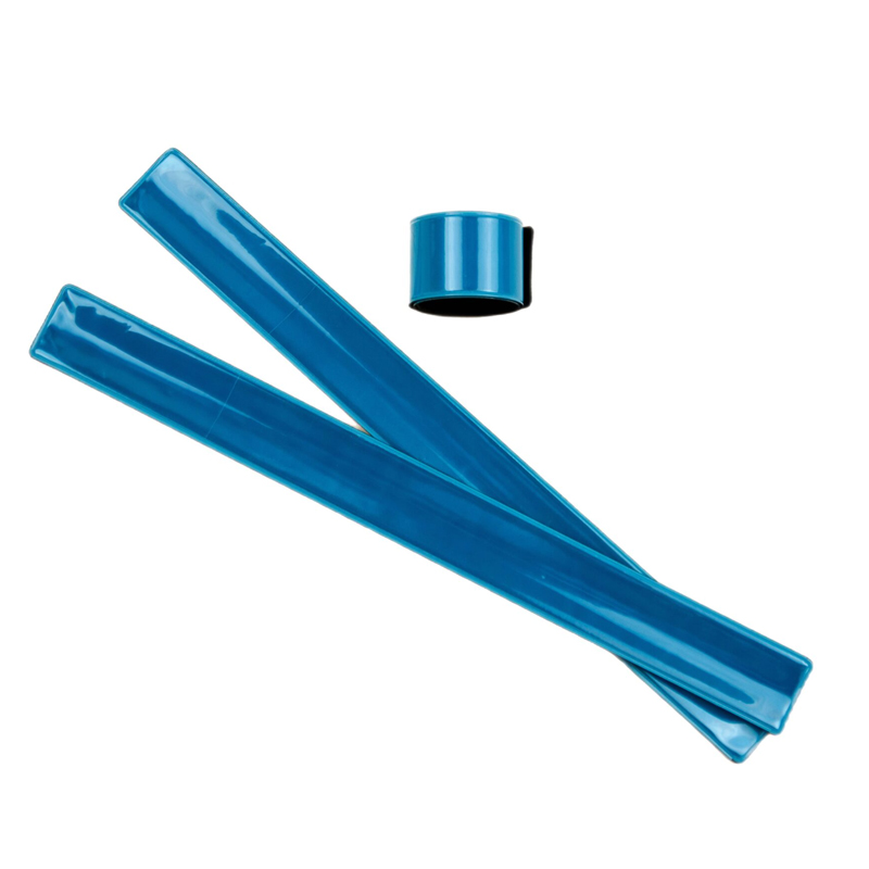 Світловідбиваючі слеп браслети з логотипом блакитний неон