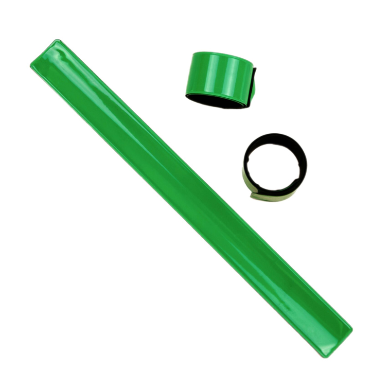 Світловідбиваючі слеп браслети з логотипом зелений неон