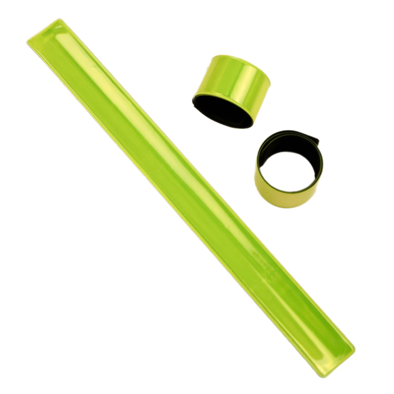 Світловідбиваючі слеп браслети з логотипом жовтий неон