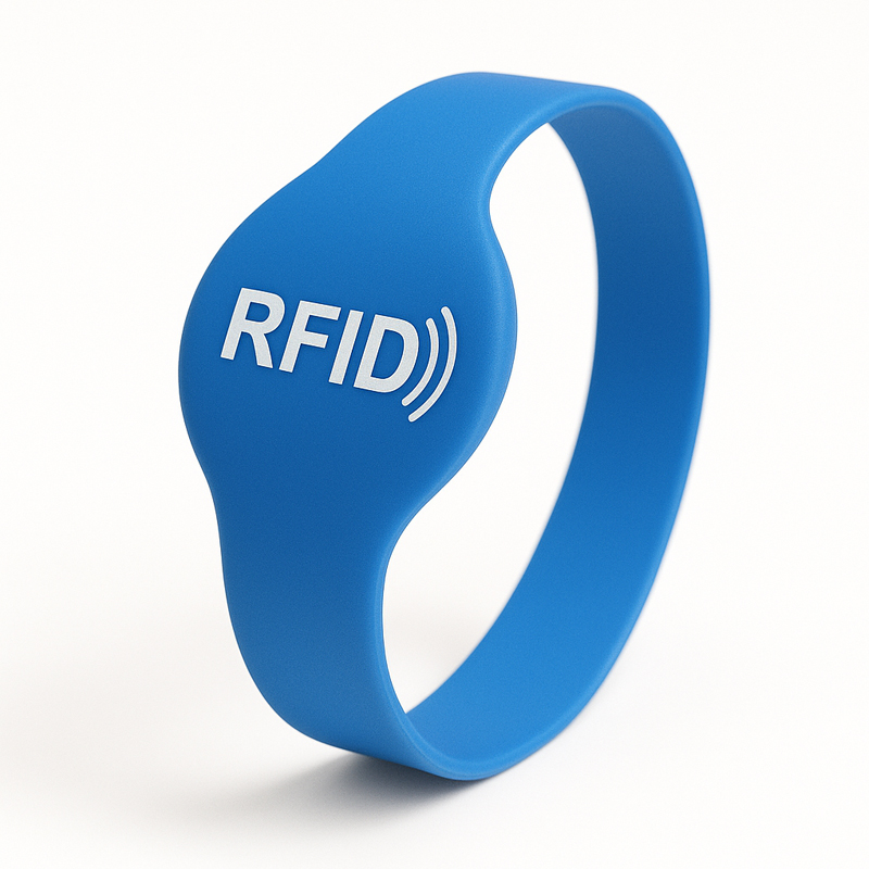 сині RFID силіконові браслети з логотипом