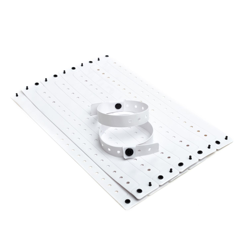 вінілові браслети F-тип з логотипом колір білий