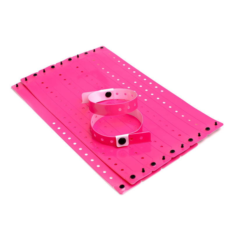 вінілові браслети L-тип з логотипом колір рожевий