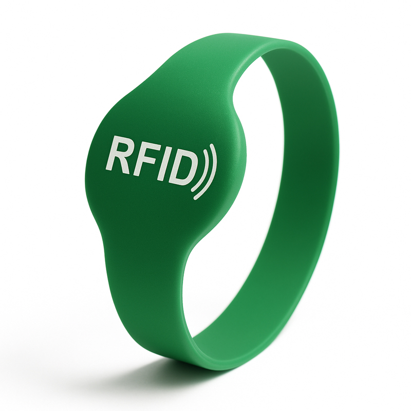 зелені RFID силіконові браслети з логотипом