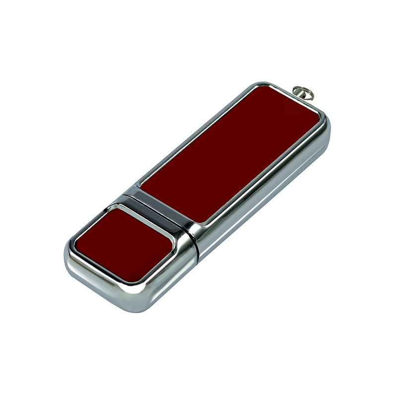 GOODRAM USB AL007 брендована флешка зі шкіри та сталі коричнева