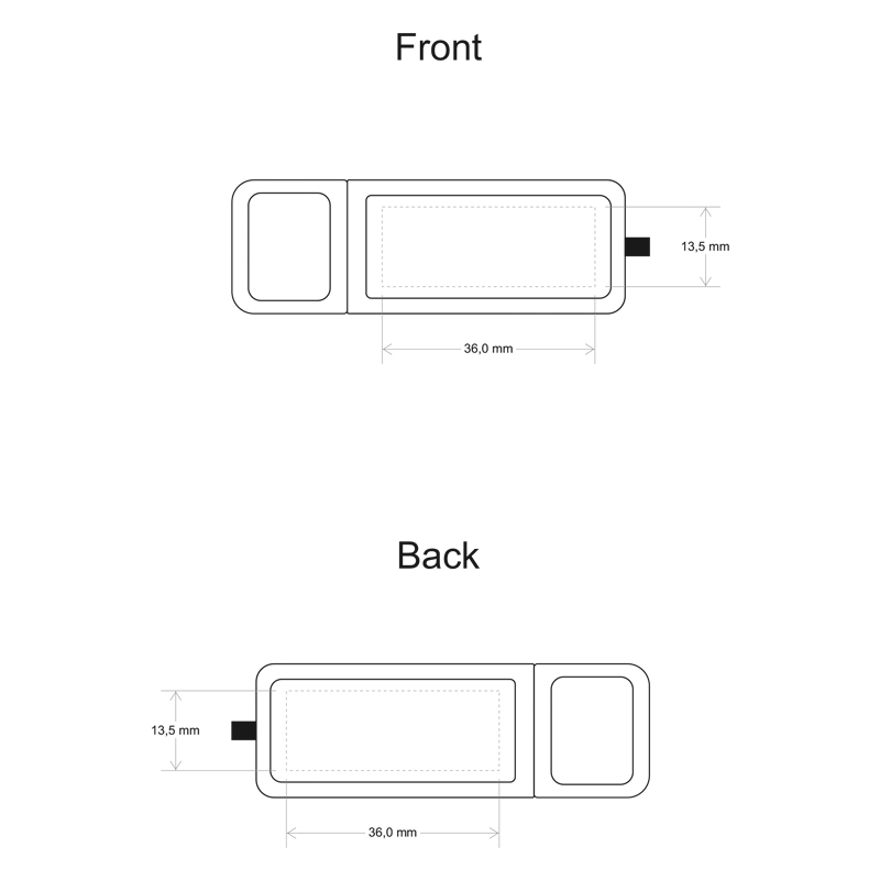 Схема нанесення логотипу на флешку GOODRAM USB AL007