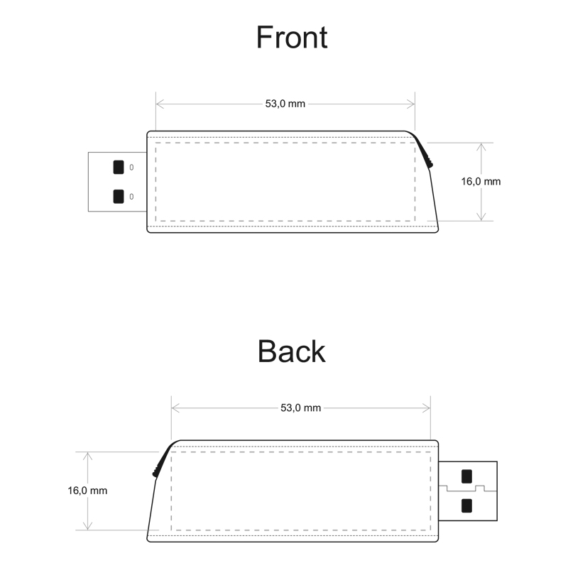 Схема нанесення логотипу на флешку GOODRAM USB CL003
