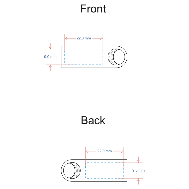 Схема нанесення логотипу на флешку GOODRAM USB NO032