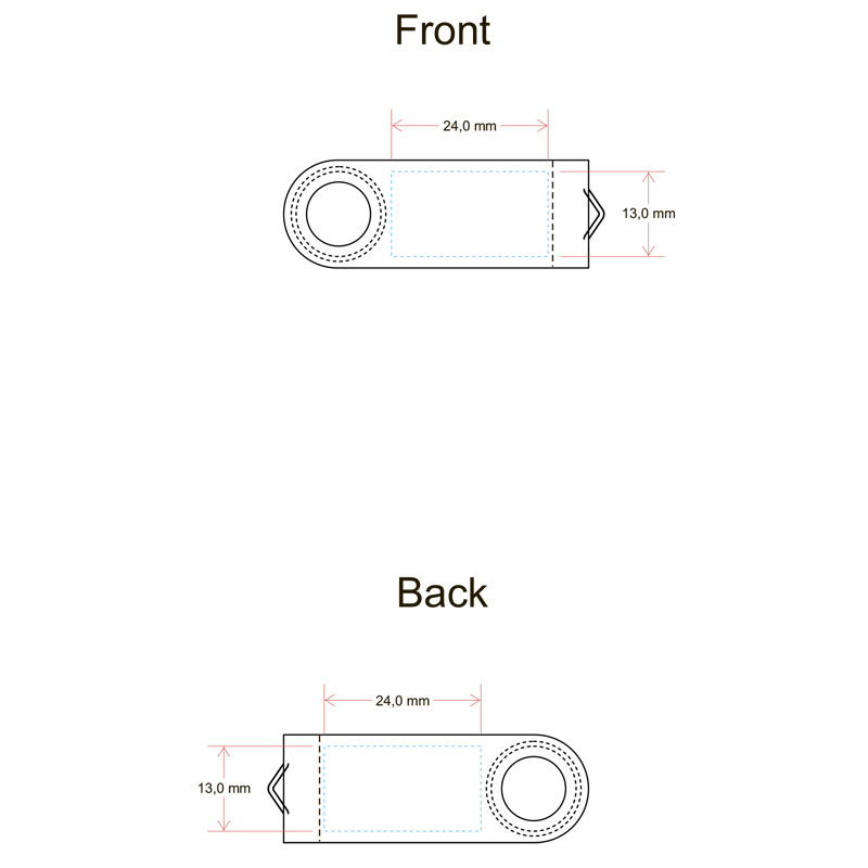 Схема нанесення логотипу на флешку GOODRAM USB TS001