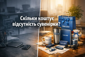 Скільки коштує відсутність сувенірки — порівняння офісу без брендованої продукції та з корпоративними подарунками з логотипом