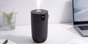 Зволожувач повітря Alba TM TEG з LED-дисплеєм на робочому столі, компактний безшумний офісний пристрій