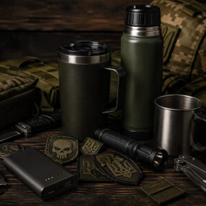 Сувеніри для військових — термочашки, термоси, павербанк, шеврони та мультитули