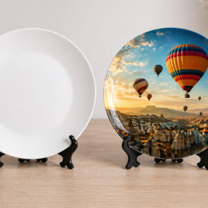 тарілка для сублімації 25 см без друку та з повнокольоровим зображенням після сублімації