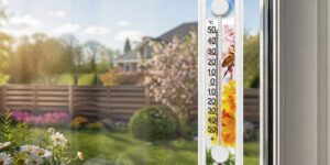 Віконний термометр Сонячна парасолька на вікні у домашньому інтер’єрі