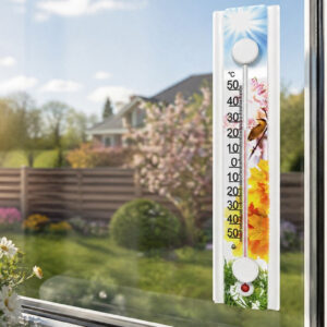 Віконний термометр Сонячна парасолька на вікні у домашньому інтер’єрі