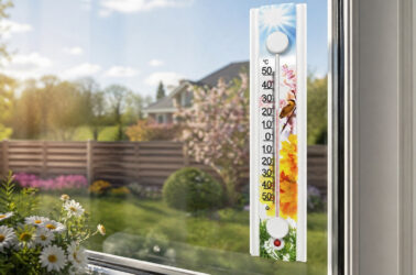 Віконний термометр Сонячна парасолька на вікні у домашньому інтер’єрі