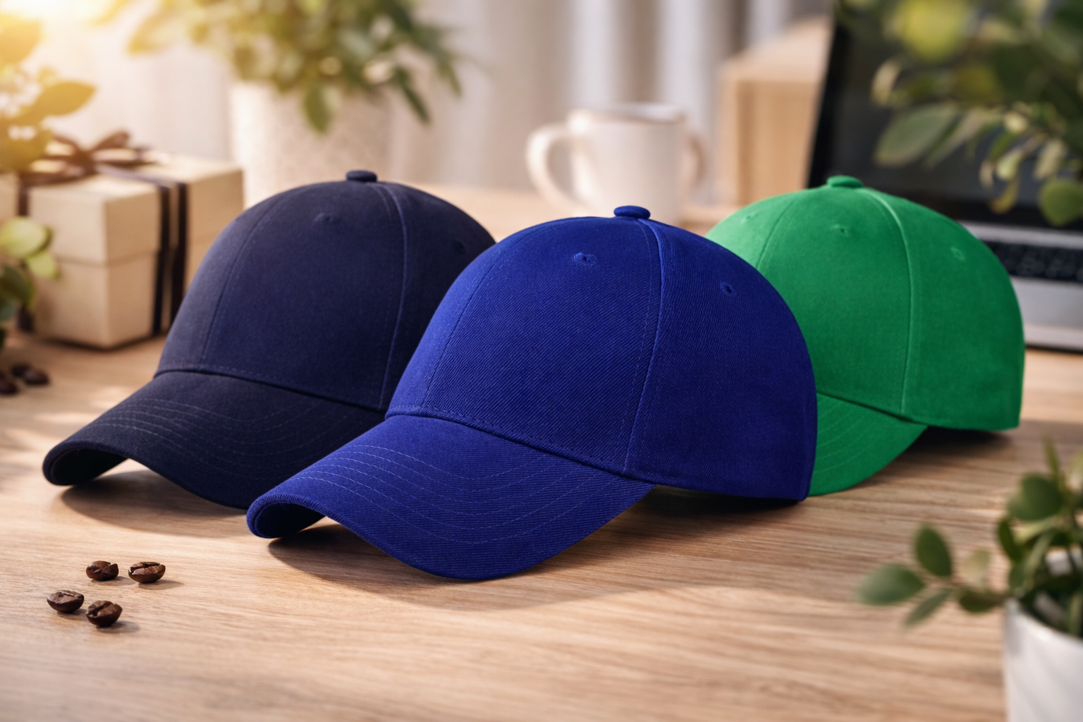 кепка Athletic 2 TM Floyd у різних кольорах на столі в офісному інтер’єрі