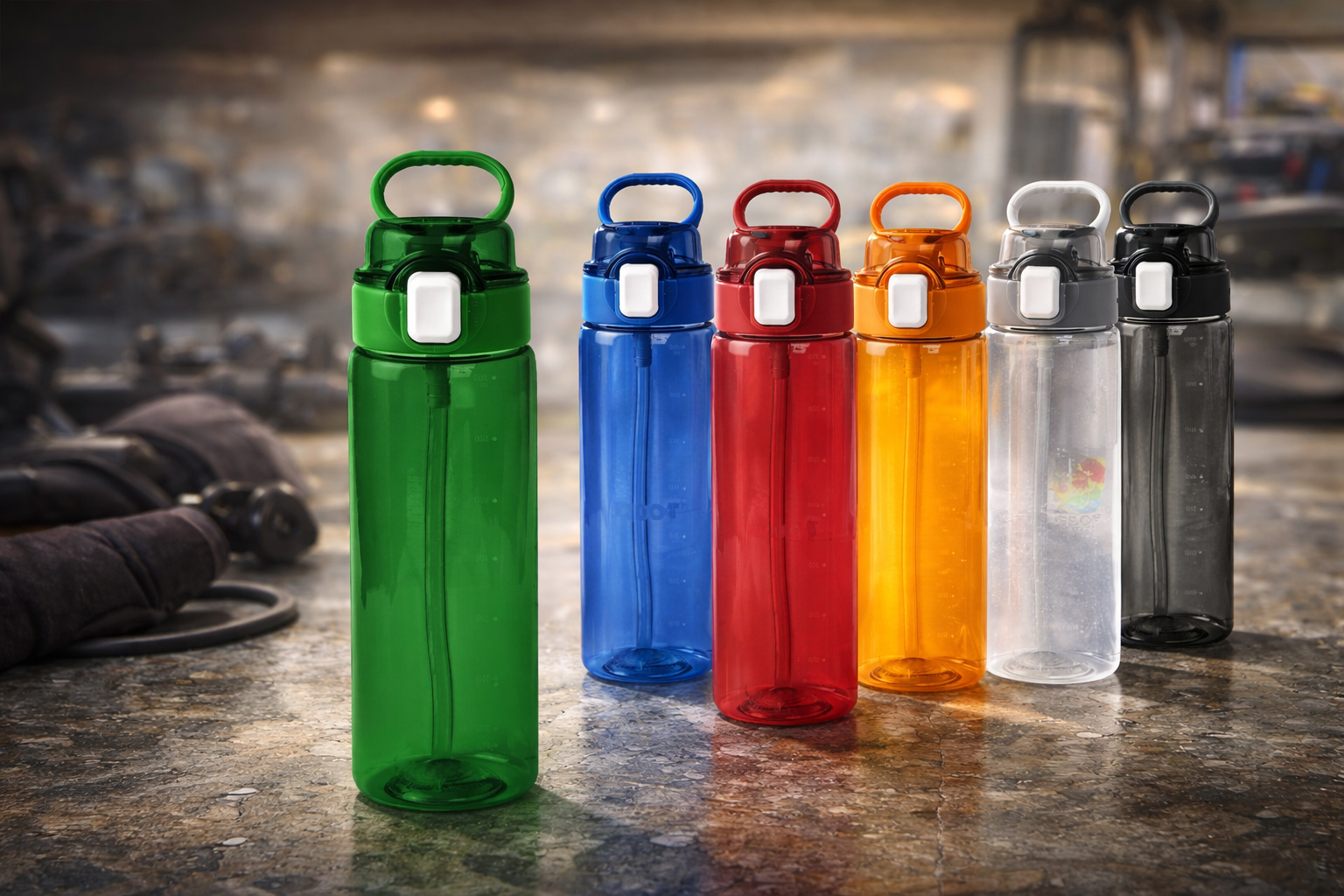 Тританова пляшка May TM Discover у різних кольорах з відкидною кришкою та трубочкою