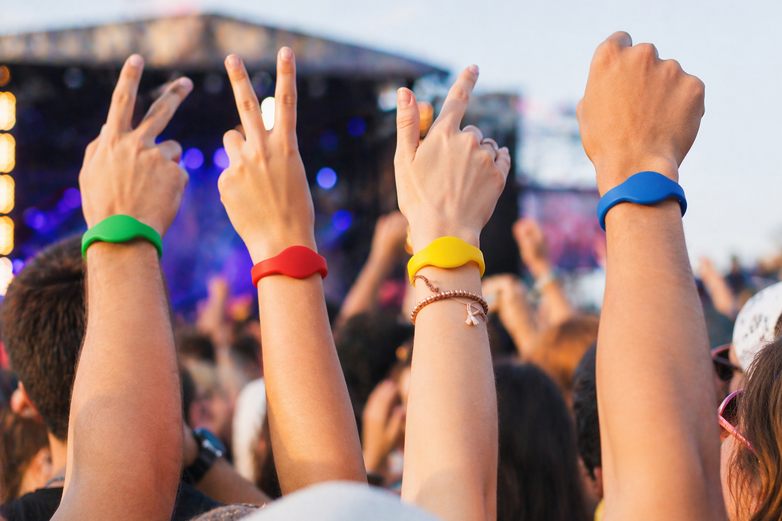 RFID силіконові браслети з логотипом на руках відвідувачів під час івенту