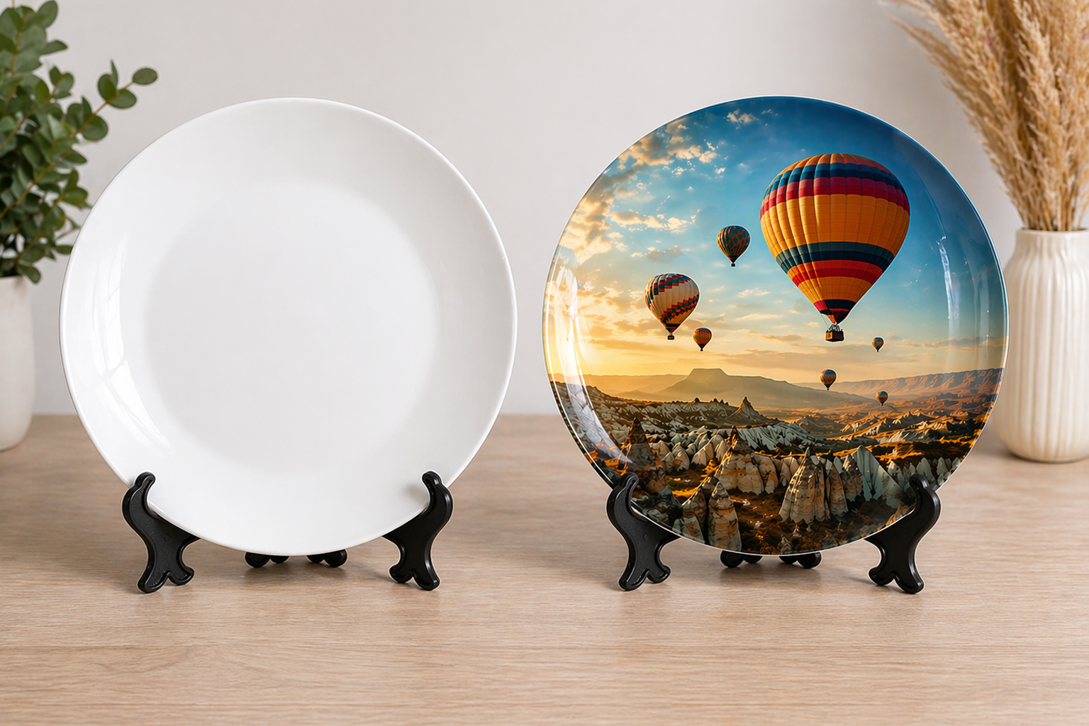 тарілка для сублімації 25 см без друку та з повнокольоровим зображенням після сублімації