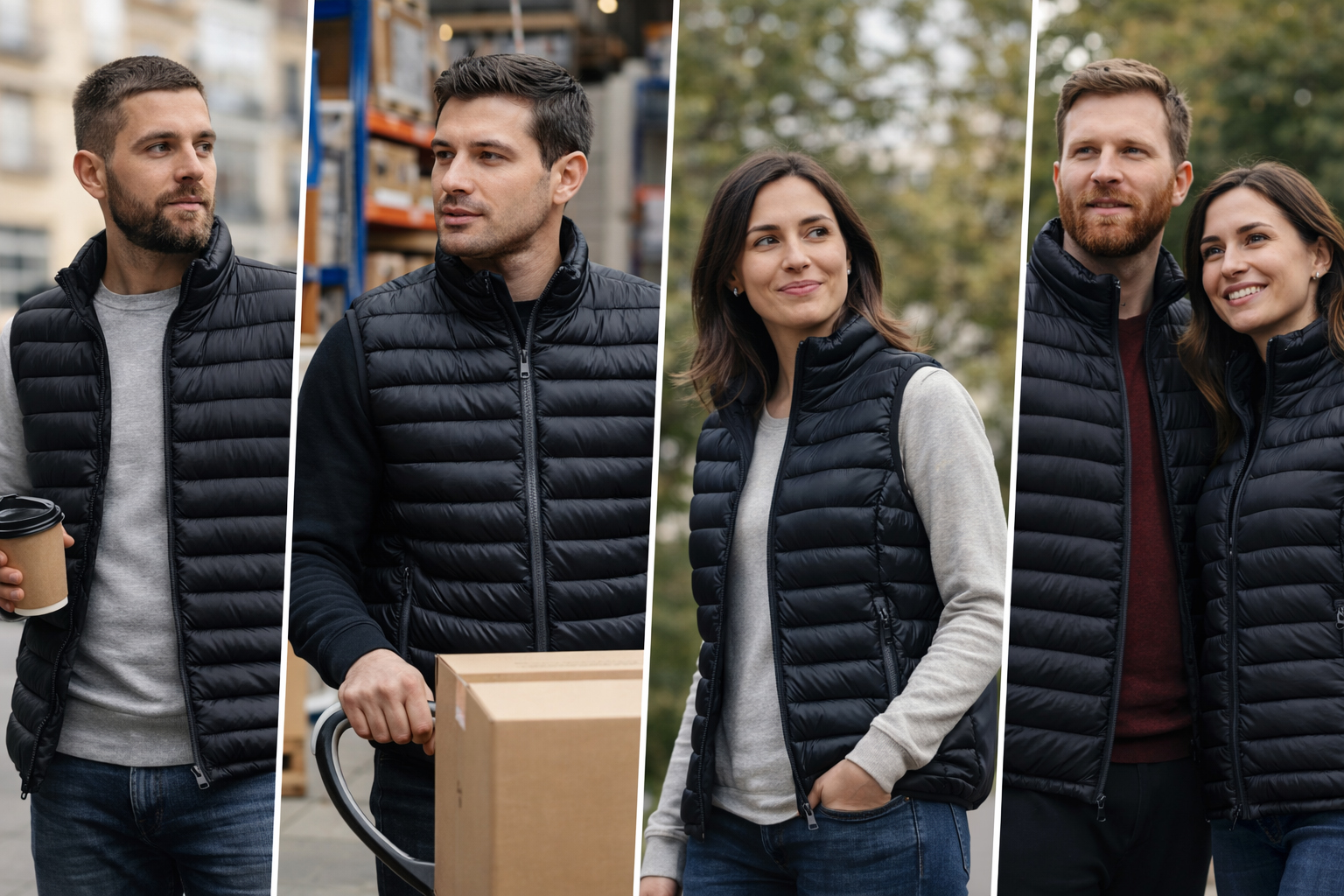 жилет Shell TM Floyd на людях у реальному житті — чорний утеплений жилет у міських та робочих умовах