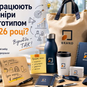 Сувеніри з логотипом для бізнесу у 2026 році: брендована продукція, яка працює через користь і сценарій використання