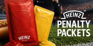 Heinz Penalty Packets — великі пакетики кетчупу та гірчиці у вигляді червоної й жовтої футбольних карток на тлі стадіону