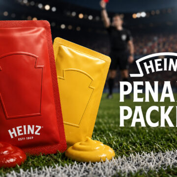 Heinz Penalty Packets — великі пакетики кетчупу та гірчиці у вигляді червоної й жовтої футбольних карток на тлі стадіону