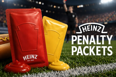 Heinz Penalty Packets — великі пакетики кетчупу та гірчиці у вигляді червоної й жовтої футбольних карток на тлі стадіону