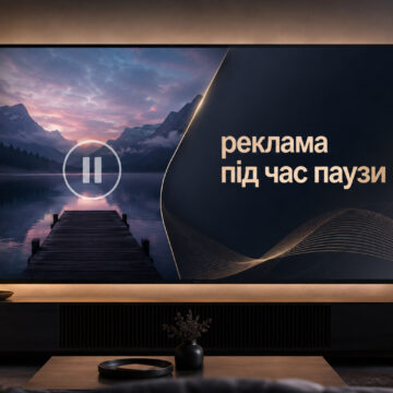 Реклама під час паузи у стримінгу на екрані телевізора